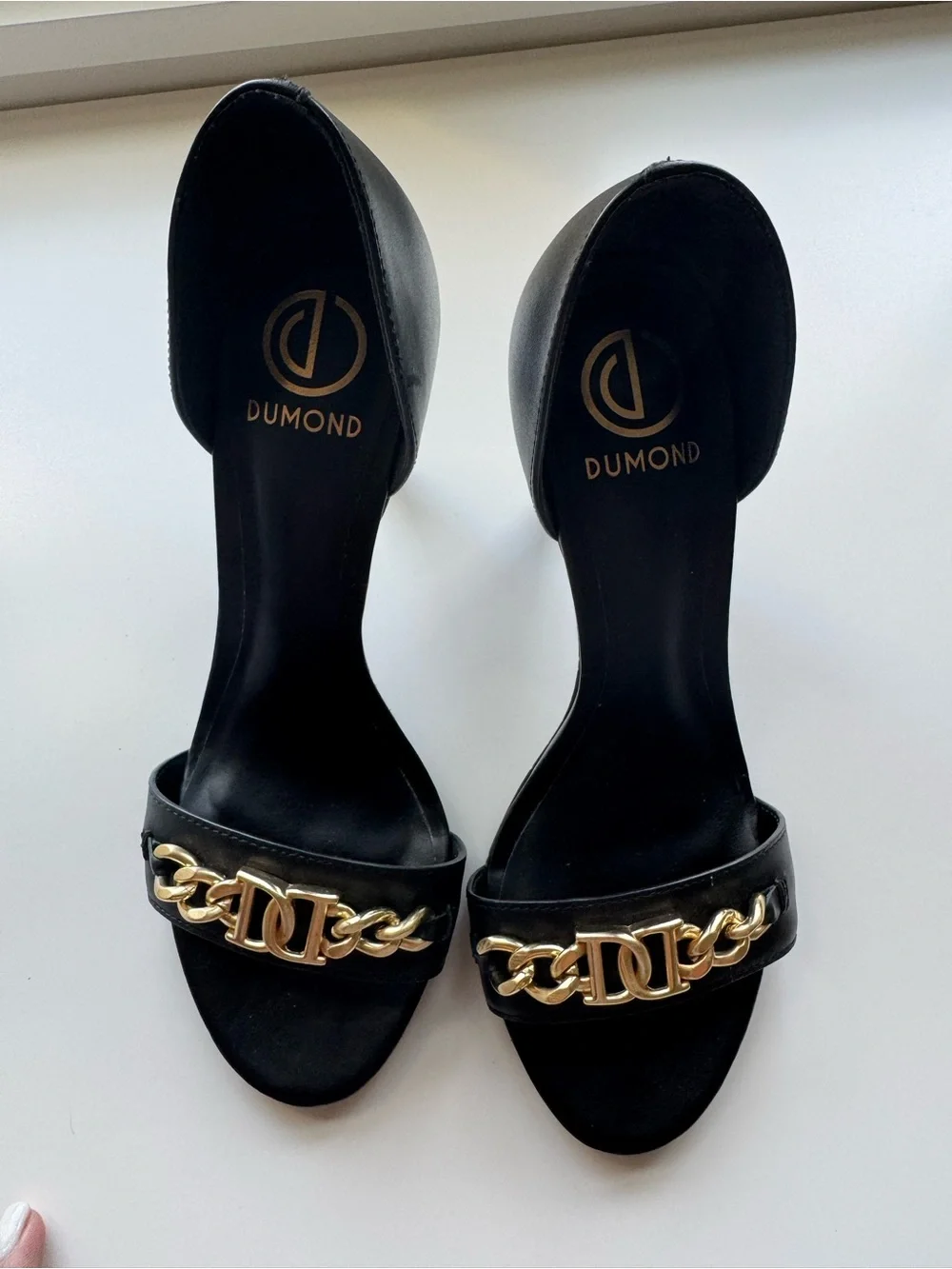 Brand New Black Brazilian Brand Leather High Heel Sandals Sz US 5.5 see details.